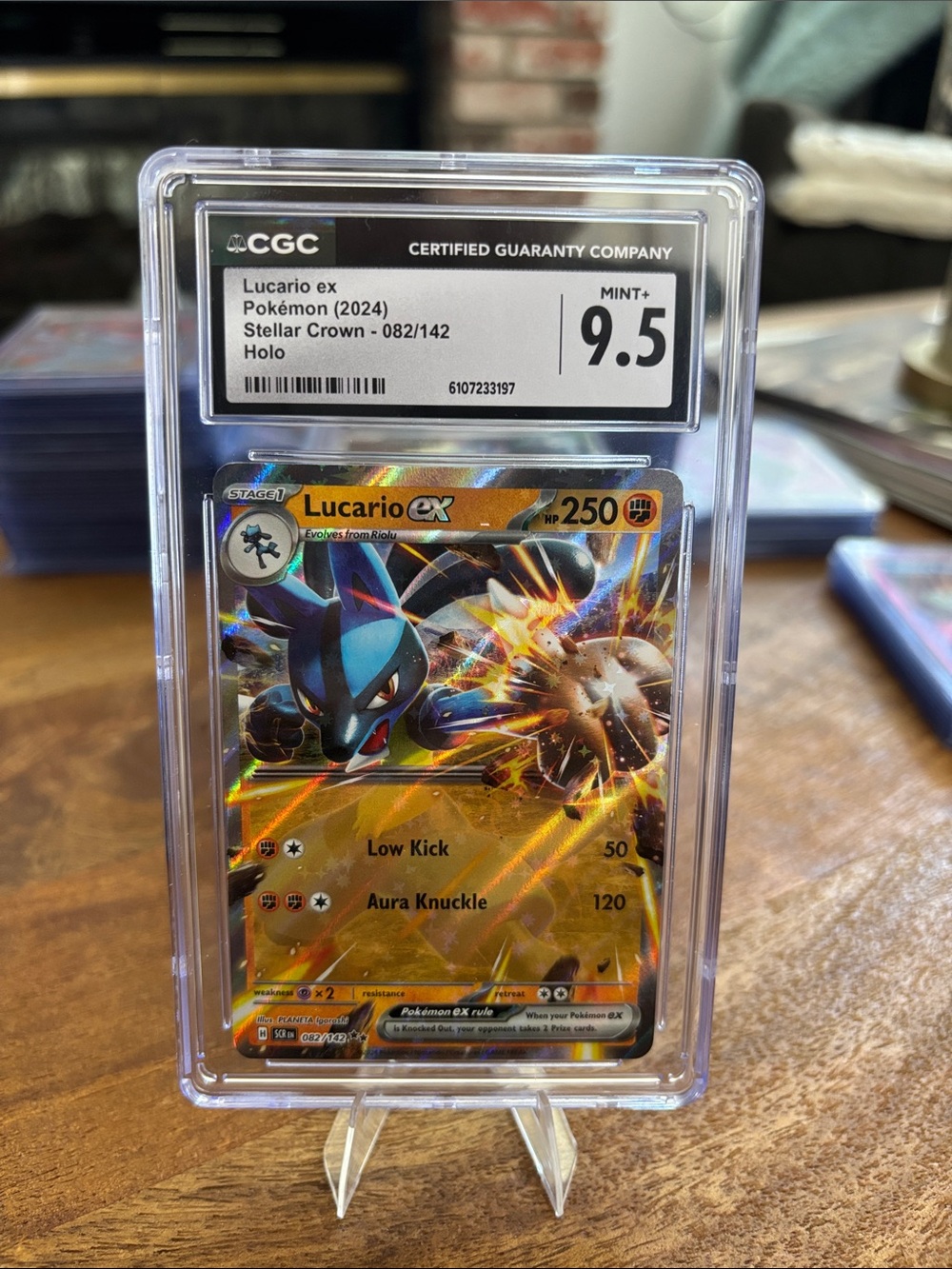 CGC 9.5 Lucario ex Holo Pokemon (2024) Stellar Crown 082/142